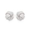 14k White Gold Love Knot with Ridge Texture Earrings